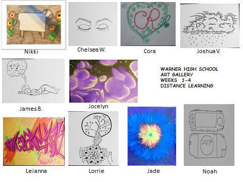 Art work from our talented student during weeks 1-4 of distance learning.      